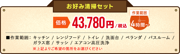 お好み清掃プランオファー価格