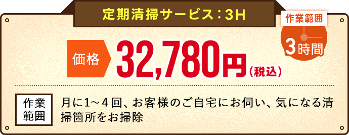 定期清掃サービス(3H)オファー価格